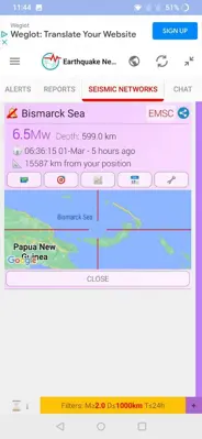 Earthquake Network android App screenshot 2